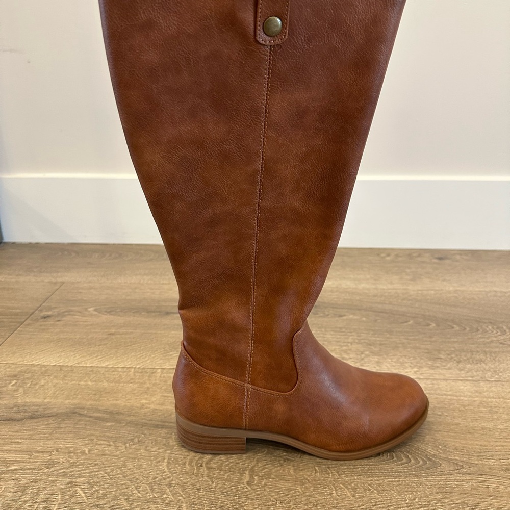 Women’s Brown Soda Knee-High Leather Boots